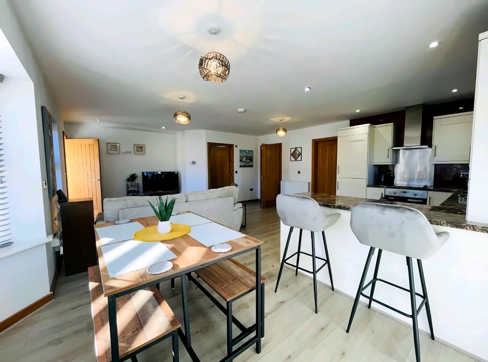 Kitchen with AI light, colour and clarity enhancement